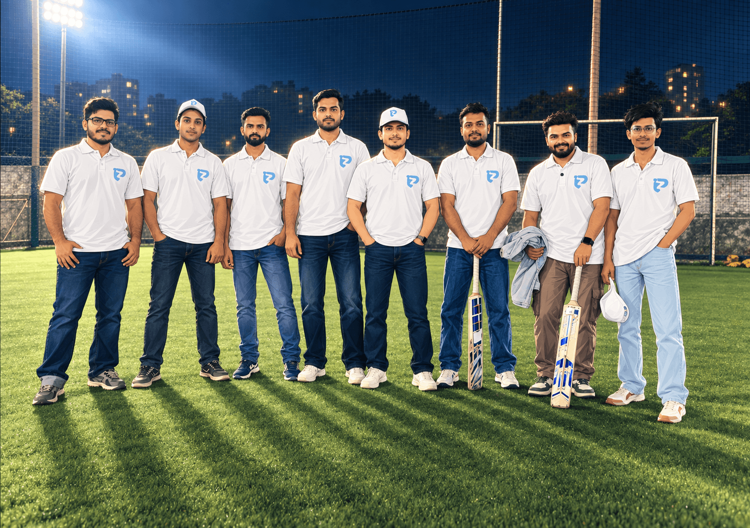 Fzeetechz team together after a cricket match