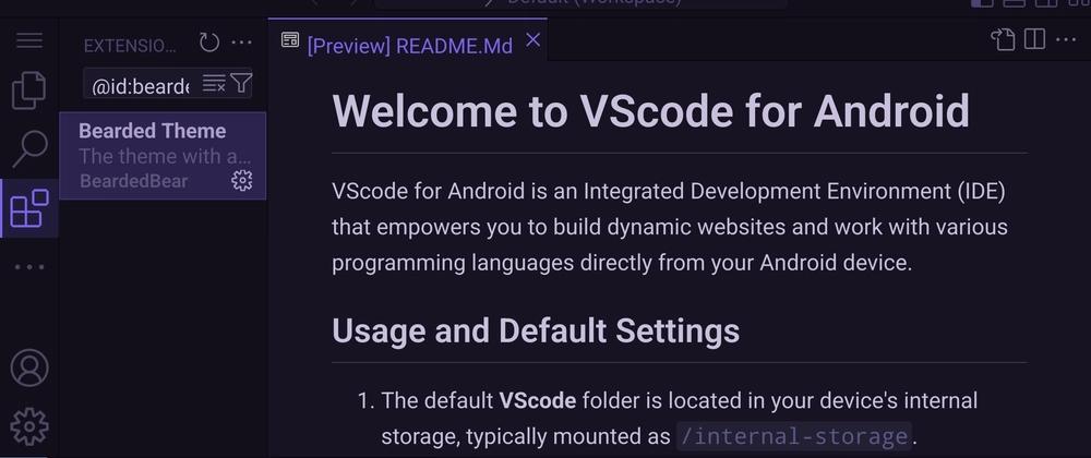 Cover for VSCode on Android Phone