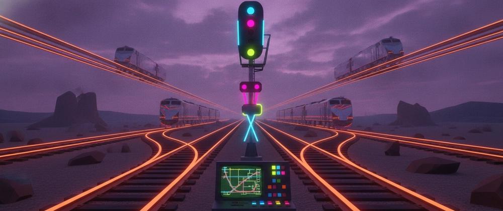 Cover for Switching Tracks in BlocSignal: The Universal State Switchyard for BLoC, Riverpod, and Provider