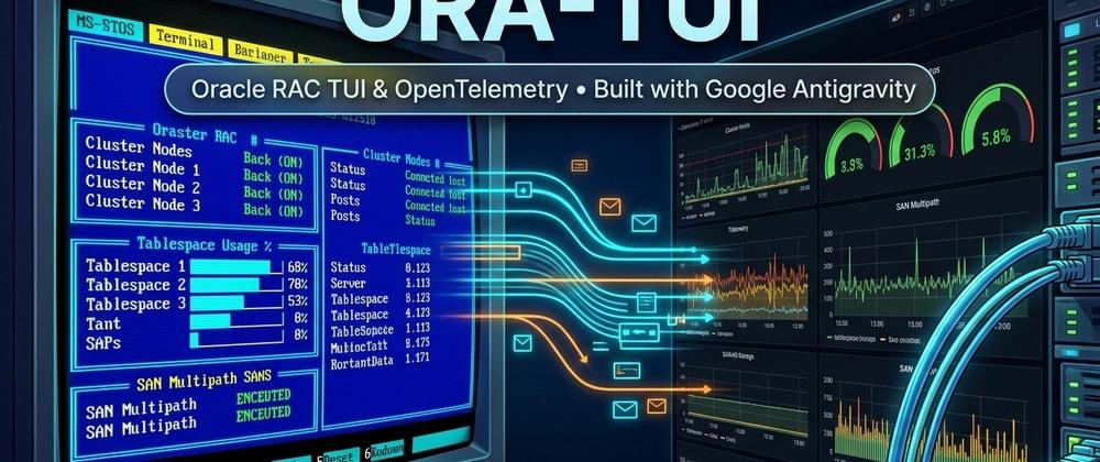 Cover for Building ora-tui with Google Antigravity & Gemini 4 Argon: An MS-DOS Retro TUI & OpenTelemetry Exporter for Oracle RAC, DB & SAN Multipath