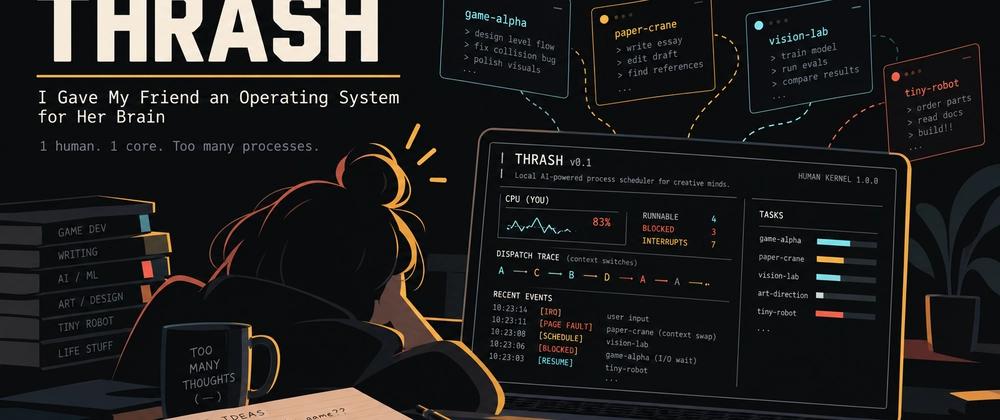 Cover for THRASH: I Gave My Friend an Operating System for Her Brain