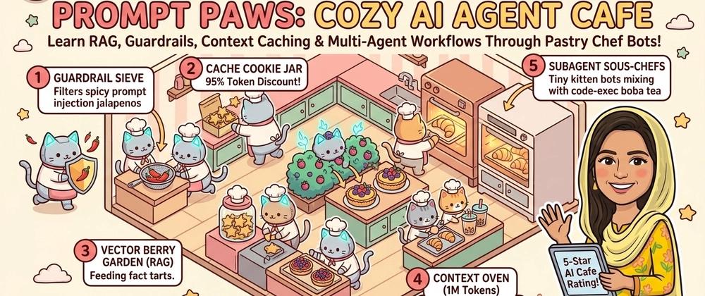Cover for I Built a Cozy 60 FPS AI Agent Bakery Game to Teach RAG, Guardrails, Context Caching & Multi-Agent Orchestration