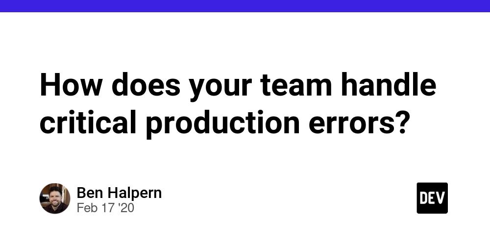 Cover for How does your team handle critical production errors?