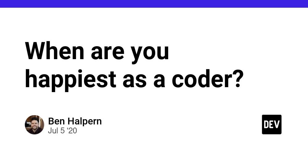 Cover for When are you happiest as a coder?