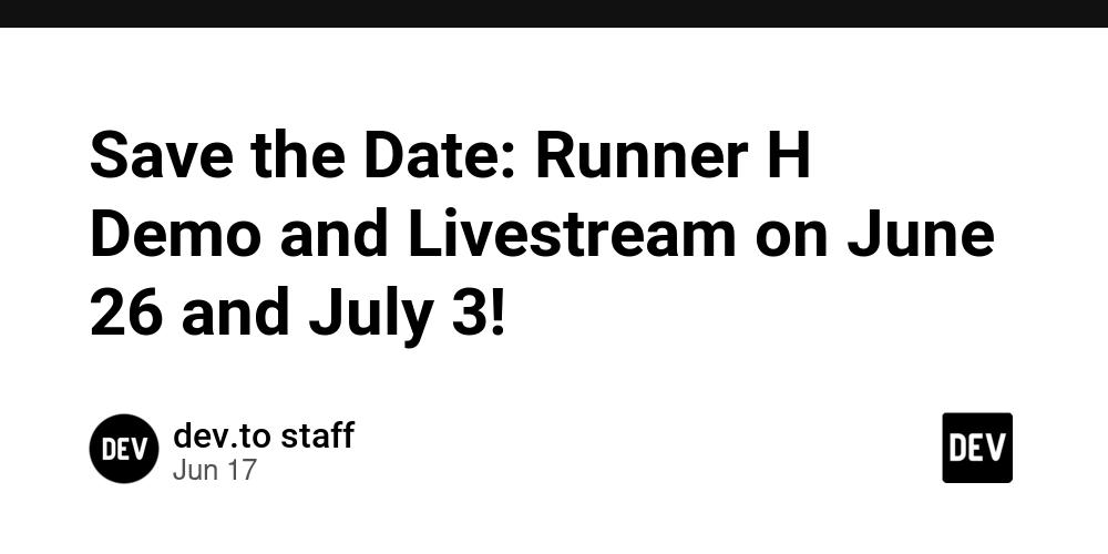 Cover for Save the Date: Runner H Demo and Livestream on June 26 and July 3!