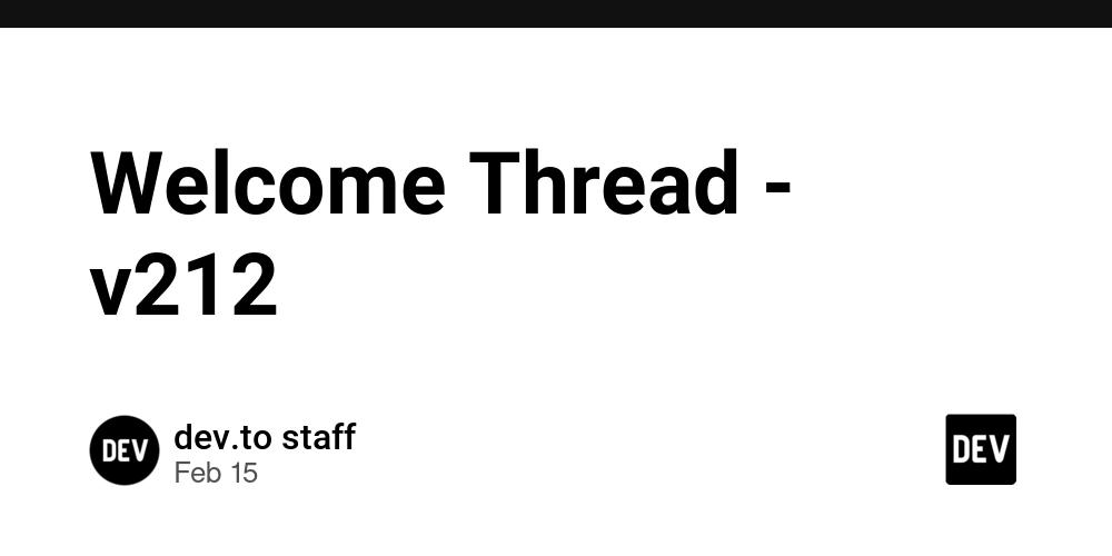 Cover for Welcome Thread - v212