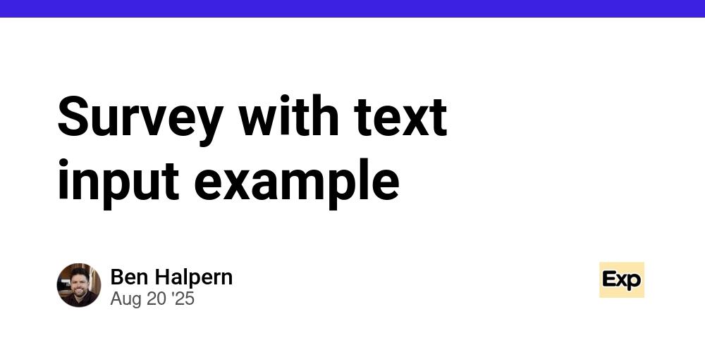 Cover for Survey with text input example