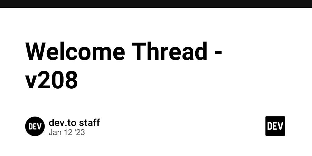Cover for Welcome Thread - v208
