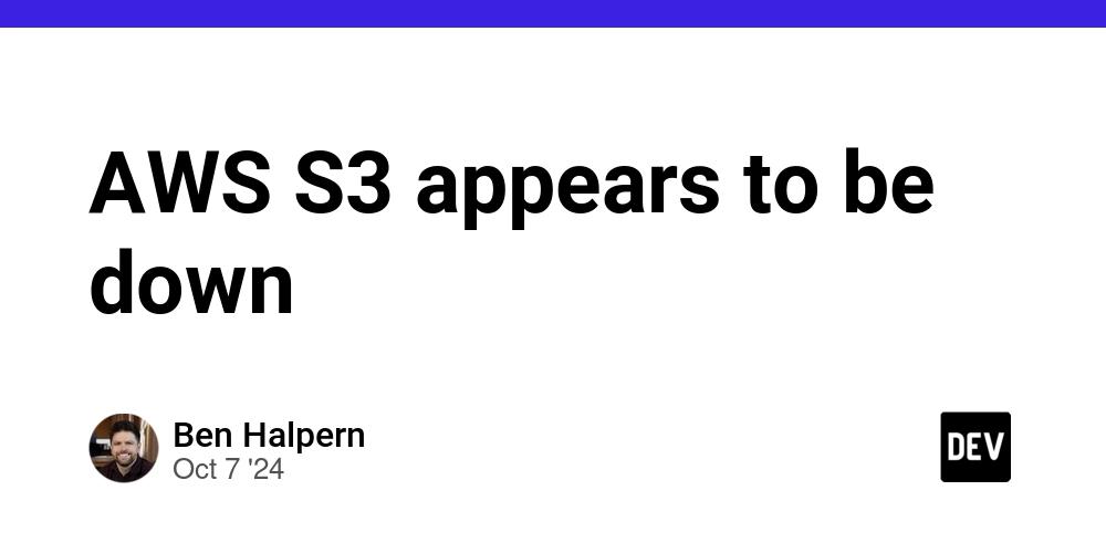 Cover for AWS S3 appears to be down