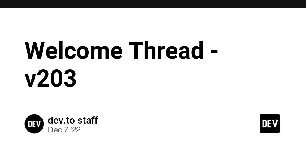 Cover for Welcome Thread - v203