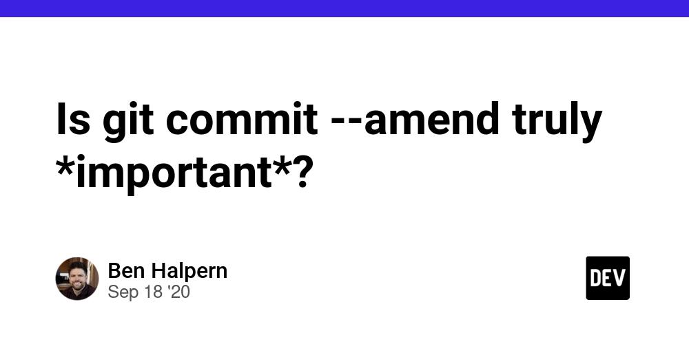 Cover for Is git commit --amend truly *important*?