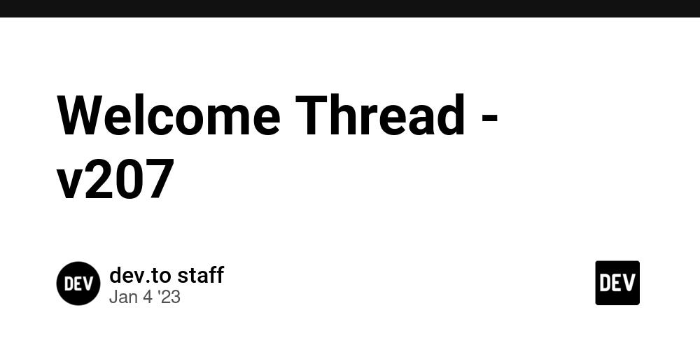 Cover for Welcome Thread - v207