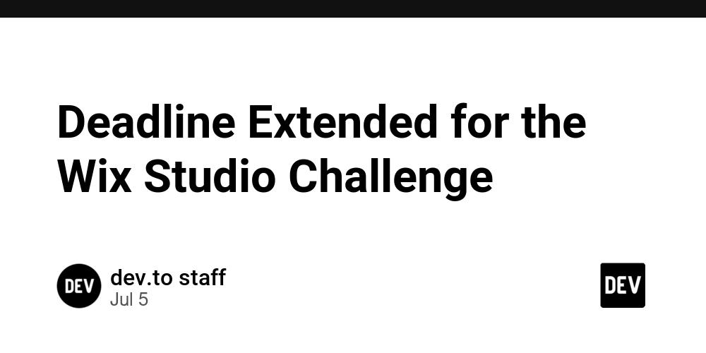 Cover for Deadline Extended for the Wix Studio Challenge