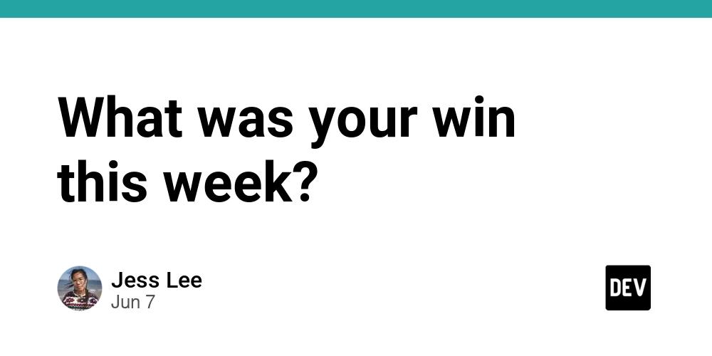 Cover for What was your win this week? 🙌