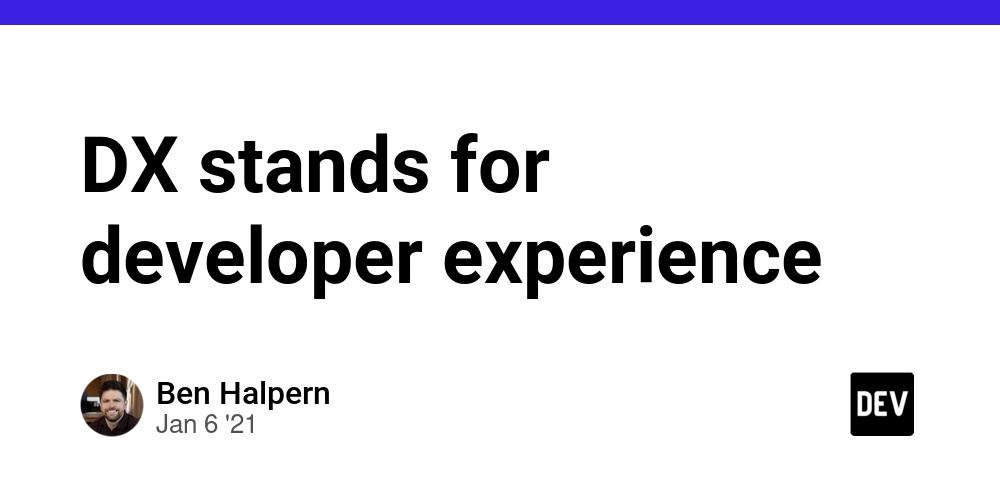 Cover for DX stands for developer experience