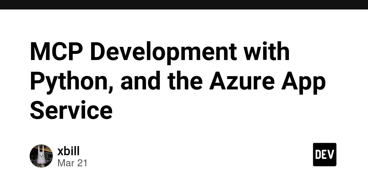Cover for MCP Development with Python, and the Azure App Service