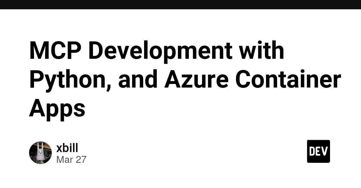Cover for MCP Development with Python, and Azure Container Apps