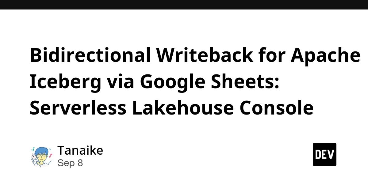 Cover for Bidirectional Writeback for Apache Iceberg via Google Sheets: Serverless Lakehouse Console