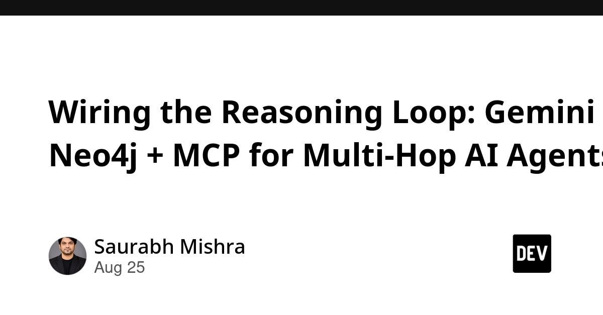 Cover for Wiring the Reasoning Loop: Gemini + Neo4j + MCP for Multi-Hop AI Agents