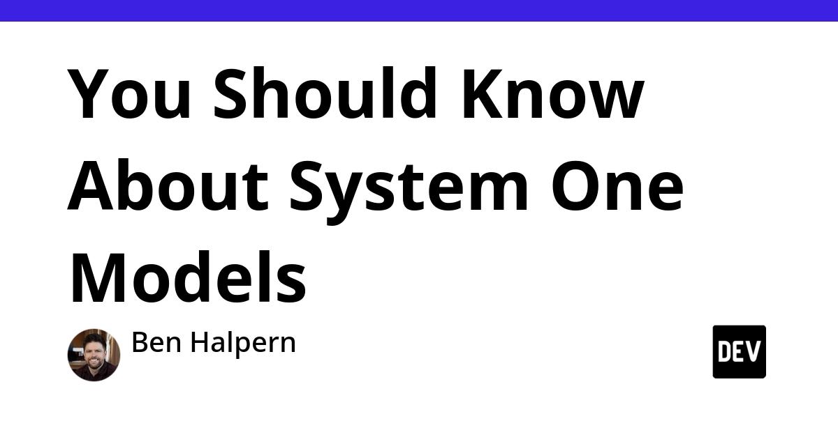 Cover for You Should Know About System One Models