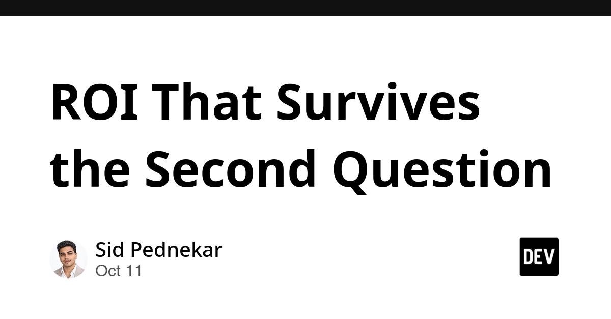Cover for ROI That Survives the Second Question