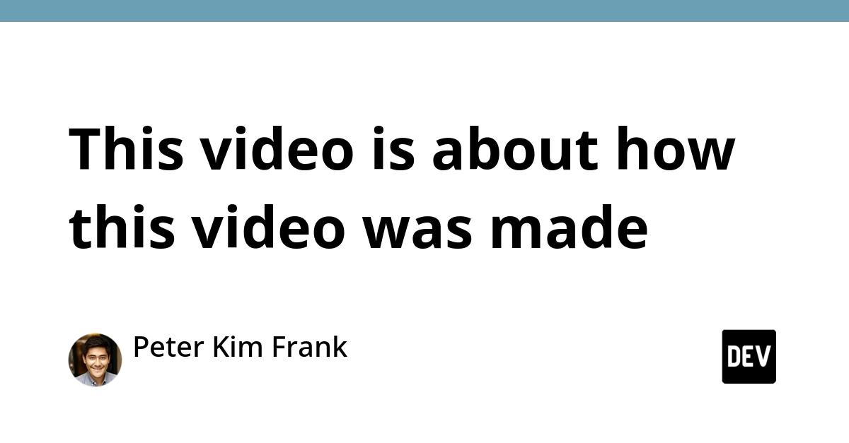 Cover for This video is about how this video was made