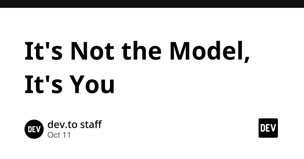 Cover for It's Not the Model, It's You